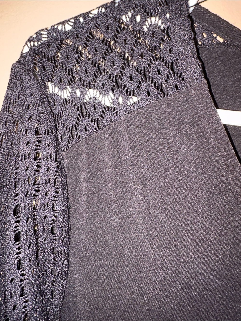Michael Kors Black Long-Sleeve Lace Wrap Dress - Picture 4 of 10
